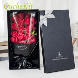 Künstliche Seifenblume, Rosenstrauß, Geschenkbox, Valentinstagsgeschenk für Mutter, Freundin, Geburtstag, Weihnachten, Hochzeitsdekoration 240309