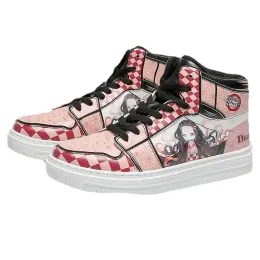 Sneakers Pink Girl's Heart Anime Hightop Sports Casual Board Shoes Ghost Extinction of the Blade of Mizuko Par Shoes Sneakers Skate