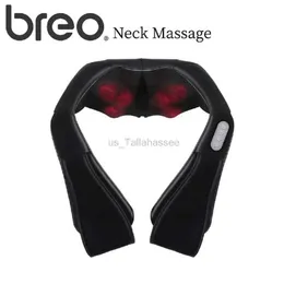 Massageando travesseiros de pescoço Breo Shiatsu massageador de pescoço e costas com calor 3D amassamento profundo alívio da dor massagem de ombro travesseiro elétrico para pescoço perna pé 240322