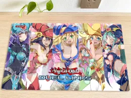 패드 New Yugioh Playmat Yugioh! OCG 다크 마술사 소녀 듀엘 전장 TCG CCG 놀이 게임 매트 무료 가방 60x35cm