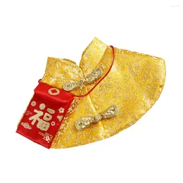 Hundkläder 1 st år husdjur kinesisk stil kappa kappa delikat glädje liten röd kuvert dekorativ mantel bekväma kläder (gul