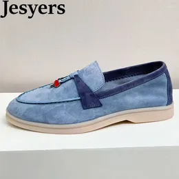 Casual Shoes Spring Autumn Classic Unisex Matte Kid Suede Single Pendant Decoration With Round Toe bekväma och lata loafers