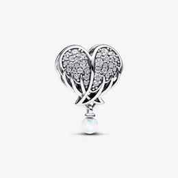 Sparkling Angel Wings Heart Charm Pandoras 925 Sterling Silver Luxury Charm Set Armband Making Charms Designer Halsband Pendant Original Box Factory Wholesale