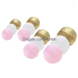 Bordslampor Runda vattentät rosa dekor utomhus Grand Event Hanging Lamp Nylon Wedding Birthday Party Festival Drop Delivery Lights DHWZP