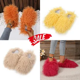 NEW Positive Imitation beach sheep hair slippers warm women home daily casual cotton slippers light GAI Size 36-49