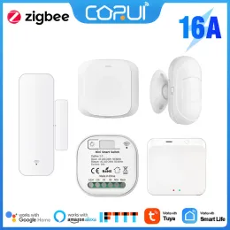 Control Corui Tuya Zigbee Gateway Hub Ir Universal Remote Controller + 온도 및 습도/ 신체 모션/ 도어 센서/ 스마트 스위치