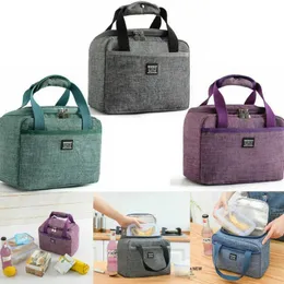 Portable Lunch Bag Thermal Isolated Box Tote Cooler Handbag Bento Pouch Dinner Container School Food Storage Väskor 240312