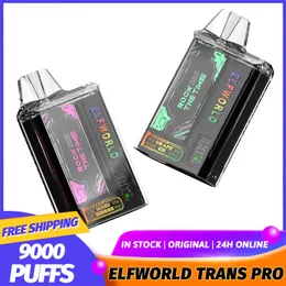 Original Elfworld Trans Pro Elf World Disposable Vape Puff 9K Vaper Puff 9000 E Cigaretter Puffs Vapes Disposable Puffs Tornado 2% 5% Nic Vape Desechable 10 smaker