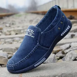 Schuhe neue Stil Männer Sommer Flachschuhe Leinwand Schuhe Herbst Herren lässiger Stoff Altes Peking atmungsaktive Laufschuhe Blau Schuhe 3846