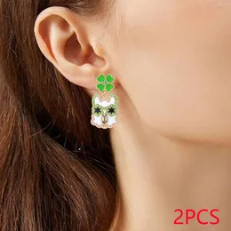Dangle Earrings 2pcs st。パトリックの日装飾的な美的ファッションドロップクラブ女性年フェスティバルマルディグラのためのドロップ