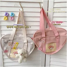 Borsa Love College Style Uniform Donna Borsa giapponese Lolita Soft Girl Messenger spalla