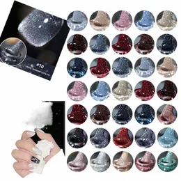 Annies Gel Nail Polish Kit Set per lampada UV Nail Polish 2022 Rhineste Diamd Crystal Glass Artigianato 7.5ML Cat Eye W787 #