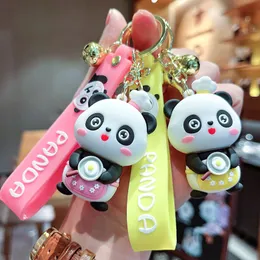 Pode maré patriótica genuína Coca-Cola panda segurando bambu tridimensional figura carro chaveiro pingente pendurado decoração mercado noturno atacado