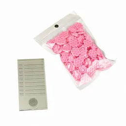 100pcs false extensi extensi stensi pad makeup supplies palette supplies with trick mark pink l glue blossom cup j2r8#