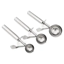 Paletta per gelato in acciaio inossidabile Strumento per biscotti Cucchiaio per gelato Stampo per palline Yogurt Pasta a base di carne Anguria Gadget da cucina 240307