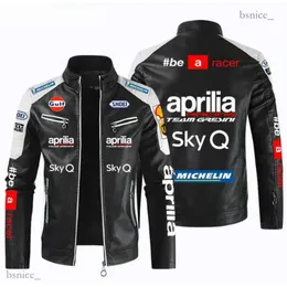 Herrenjacken APRILIA Auto Motorrad PU Lederjacke Patchwork Biker Jacken Lässiger Reißverschluss Mantel Männliche Motorradjacke Outwear Mantel 449