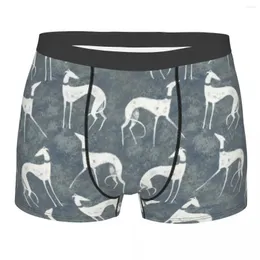 Underpants Branco Galgos Underwear Masculino Sexy Impressão Personalizado Greyhound Whippet Dog Boxer Briefs Calcinhas Breathbale