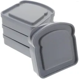 Garrafas de armazenamento 4 PCs Sandwich Box LunchezeAze recipientes crianças pequenas caixas de vedação Microondas Segura tampas pequenas caixas