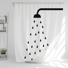 Shower Curtains Bathroom Nordic Wind Geometry Curtain Head Abstract Minimalist Art Polyester Fabric With Hooks