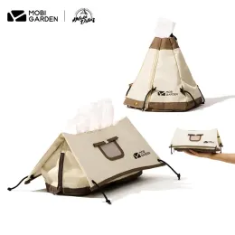 Tools MOBI GARDEN Tissue Box Exquisite Camping Supplies Tent Shape Cotton Household Tea Table Tissue Box Pumping Paper Box Roll Carton
