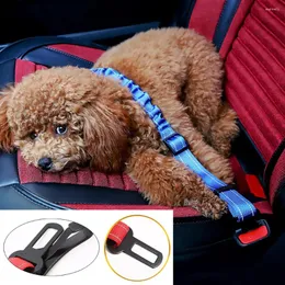 Hundhalsar Pet Cat Car Safety Belt Justerbar koppel Fordonssäte Tillförsel Harness Säker Elasticitetstraktion Krage