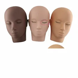 3レイヤーLes Mannequin Head Face Head fore False Les Extensi Grafting Lトレーニングツールメイクアップ練習モデル00QS＃