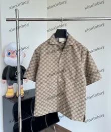 Xinxinbuy Men Designer Tee T Shirt 2024 Italy Letter Jacquard Fabric مجموعات قصيرة الأكمام من القطن