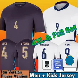 24 25 Camisa de futebol da Inglaterra Bellingham Rashford Kane 2024 EURO CUP 2025 Jersey de futebol Kit de crianças de treino de 150 anos de treinamento de 150 anos Saka Rice Foden Grealish