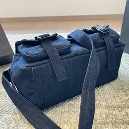 Modedesigner-Top-Taschen, blau gesteppte Denim-Umhängetasche mit mehreren Taschen, bevorzugte Tasche für alltägliche Reisen, Größen 35 x 18 cm