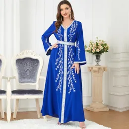Этническая одежда Марокканское вечернее платье с вышивкой Женское мусульманское длинное платье Дубай Турция Ближний Восток Арабская Абая Исламская Джалабия Кафтан Рамадан
