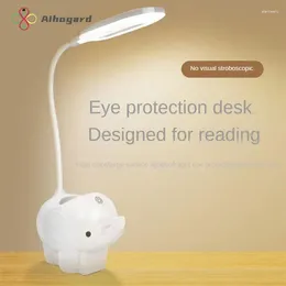 Tischlampen Touch Desk Lampe Multifunktionelle tierische LED Einstellbare Augenschutz USB -Ladebeleuchtung Mobiltelefonhalter Nachtleuchte
