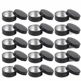 50pcs Black Empty Candle Jars with Lid Wholesale 5/10/15/20/30/50/60g Aluminum Tin Can Metal Box Lip Balm Skincare Ctainer c4od#