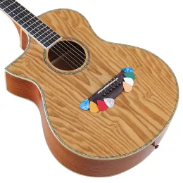 Guitarra mão esquerda 40 Polegada madeira de abeto superior guitarra acústica cutaway design alto brilho 6 cordas sapele corpo folk guitarra
