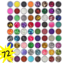 Nail Art Dekorationen Animal Print Wraps Farben Spangle Glitter Tips Set 72 Puder Paillette Acrylpolitur Rose für Nägel