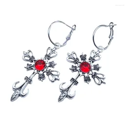 Dangle Earrings Gothic Punk Earring Hip Hop Rock Red Oil Drip Crystal Drop For Women Fashion Jewelry Nightclub Gift