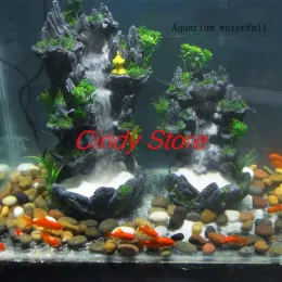 Dekorasyon Aquarium Quicksans ve Şelale DIY Simülasyon Rockery Paketi Balık tankı peyzaj