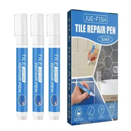 Confezione da 3 pezzi penna per malta Touch Marker per riparazione piastrelle, ripristino e rilinea Quick Dry Squeeze Tube bianco 240320
