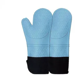 1PCS Extra długie rękawiczki piekarnika i uchwyty na garnki ustawiają odporne na ciepło silikonowe rękawiczki do gotowania Gorące podkładki Polders
