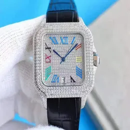 Full Diamond Watch's Belt Watch Top Brand Luksusowy Leisure skórzany kwarc dla kobiet zegarek Business Clock279z