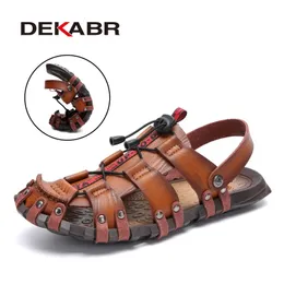 DEKABR Summer Mens Sandals Beach Shoes Leisure Roman Men Outdoor High Quality Soft Bottom Slippers 240323