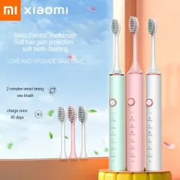 Tandborste Xiaomi YouPin Sonic Electric Tandborste USB Snabbladdning Tandborste Smart timer Laddningsbara tandborstar Ersättningshuvuden