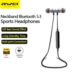 イヤホンAWEI A920BL/B926BLネックバンクBluetoothイヤホン付きマイクワイヤレスBluetoothヘッドフォンHifi Bass Earbudsスポーツヘッドセットゲーマー