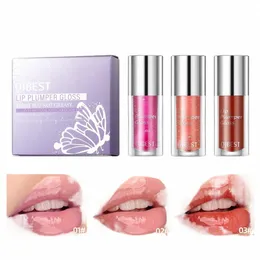 qibest Set di olio per labbra sexy idratante Plum Lip Coat per rossetto Set di lucidalabbra colorato Lip Plumper Siero Labbra Glow Oil Treatment f5X0 #