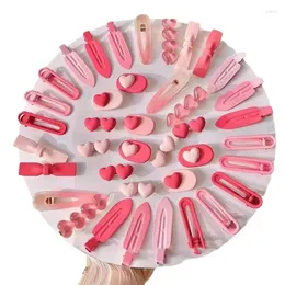 Hair Accessories Charmsmic 19 Pcs/Set Pink Color Cute Hairpins For Children Girls Duck Billed Clip Factory Wholesale Price Year Jewelry