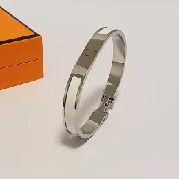 designer bracelet 8mm wide Titanium steel jewelry gift size 17 for woman fashion Jewelry Bangles With box set