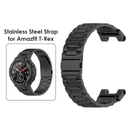 حزامات حزام فاخر لـ Amazfit T rex Pro Smart Watch Band Metal Stainless Steel Bracelet for Xiaomi Huami Amazfit Trex Screen