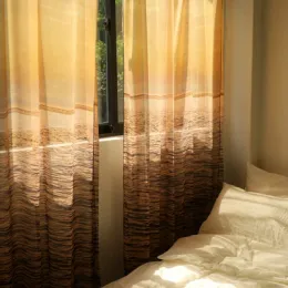 Zasłony Piękny zachód słońca wzór sypialnia Przekazanie zasłon Photo Tła Wisząca Wisząca Tkanina Drobna Drape Dekoracja drapowania