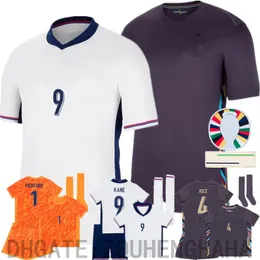 Inglaterra Camisa de futebol BELLINGHAM RASHFORD KANE 2024 Euro Cup Camisetas Kit Infantil Seleção Nacional Casa Fora Versão do Jogador Camisa de Futebol STERLING GREALISH MOUNT