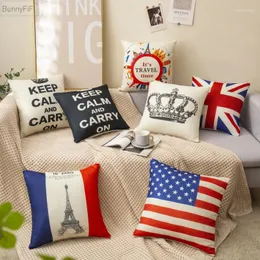 Pillow Keep Calm Linen Cover Pouf Case Home Decorative Fur Bedroom Luxury Soft Sofa Chair Housse De Coussin 40x40 45x45