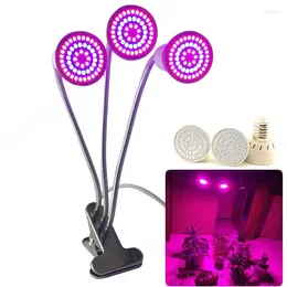 Grow Lights 3 kafa LED Işık Kapalı Hidroponik Kültro Growbox Sera Büyüyen Aydınlatma Yeşil Ev Hidro Oda Tesis Lambası V27